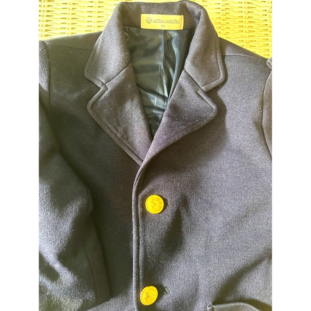 Mila Schon Kids Navy Blue Blazer School Uniform Jacket Gold Buttons Size 120